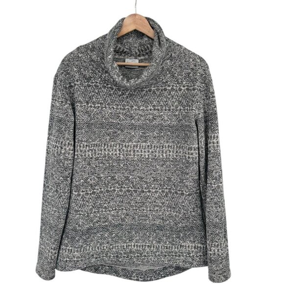 Columbia Womens Fair Isle Pattern Cowl Neck Sweater Size Medium Gray - Picture 2 of 14